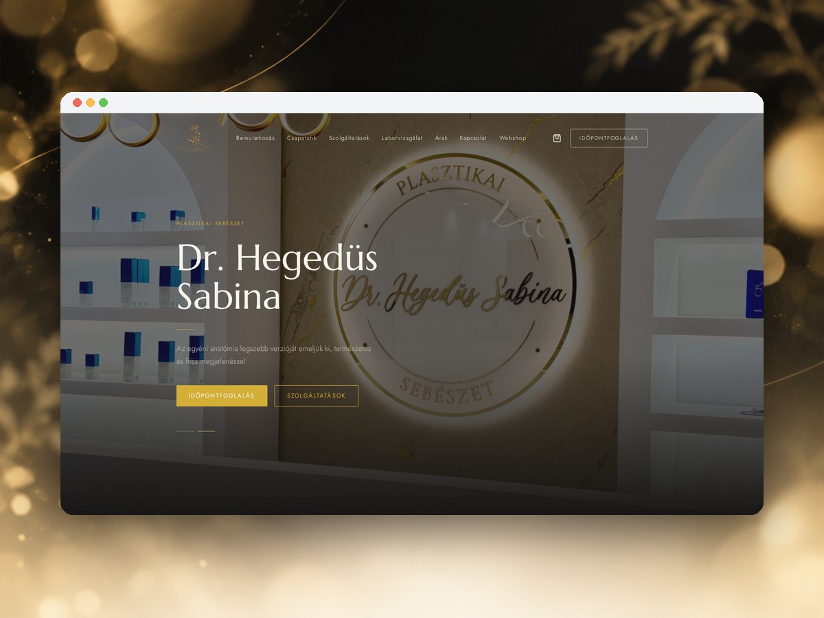 Dr. Hegedüs Sabina weboldal bemutatóképe